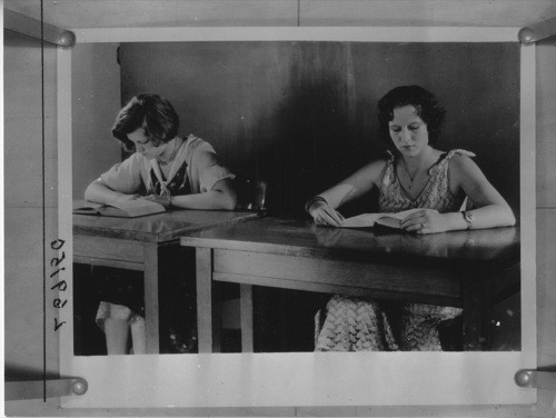 HEALTH UNIT - Posture. Set #17, L69150 - Girls Seated in Slumped Posture and Correct Posture