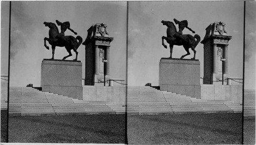 One of the Indian Warriors in Grant Park, Chicago, Ill