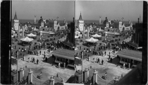 Looking South on the Street of villages from Old North Church, A Century of Progress, Chicago, Ill