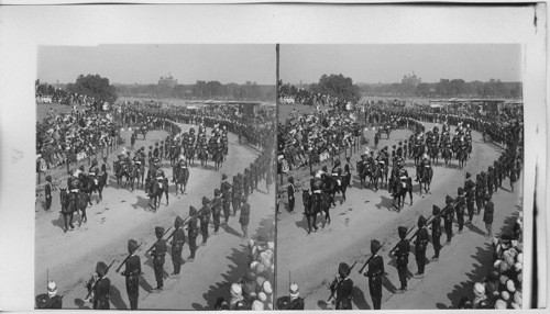 Durbar Procession passing Jumma Musjid, Delhi, India