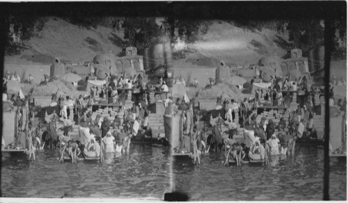 Devout Hindus, Praying and Drinking the Water of the Holy Ganges, Benares, India