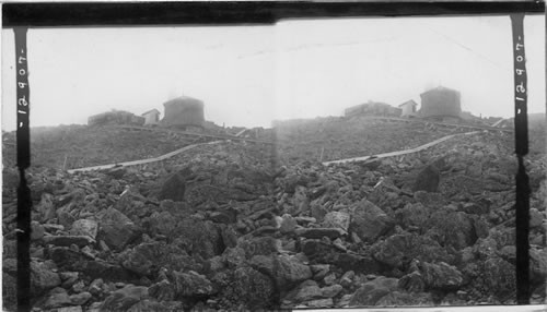 The Rocky Summit of Mt. Washington on a Cloudy Day, N. H