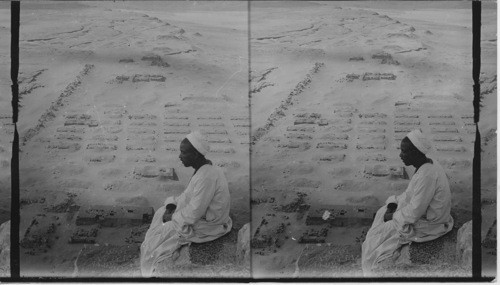 West from top of Great Pyramid to Libyan desert. Egypt