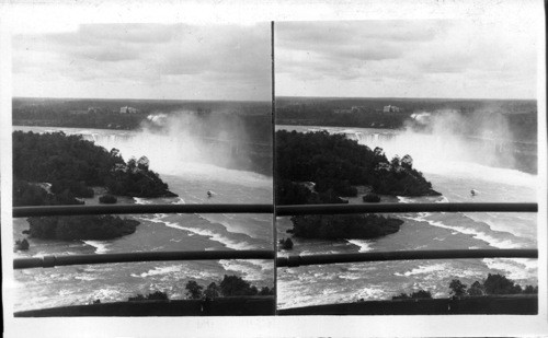 Niagara and its cloud of rising spray S.W. from the Tower. Niagara Falls. N.Y
