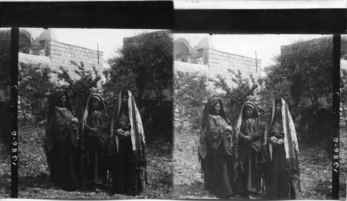 Women of Ramah in native costume, Palestine