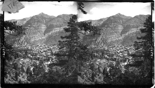 Among the Rockies, charmingly situated Ouray from S.W. Colo. Ouray - Silverton, Colo. - Gen. File