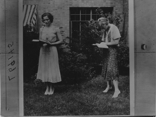 HEALTH UNIT - Posture. Set #12, L69145 - Two Girls - One Correct Posture, the Other Incorrect