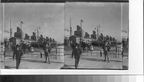 Ocean steamer loading wheat for European markets, Buenos Aires, Argentine Republic