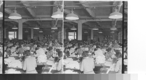 Assembling garments, Woolsey Mill, Leicester, England