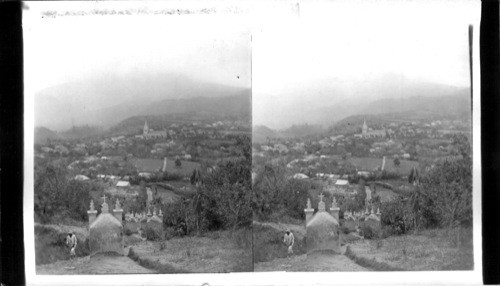 From Prayer Hill (Calvary) over the Prayer "Stations" and Morne Rouge (N.W.) to Mont Pelee. Martinique