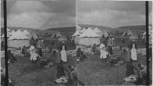 Samaritans at the Passover. Mt. Gerizin. Palestine. Asia