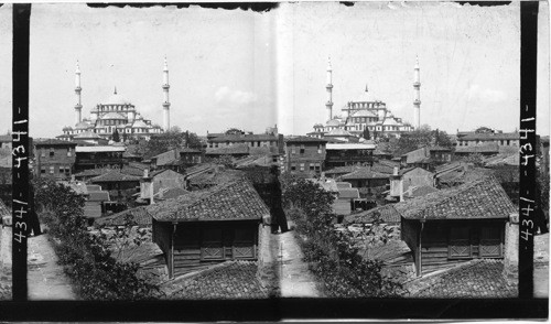 Mosque of Muhammad II, from the old aqueduct, Constantinople