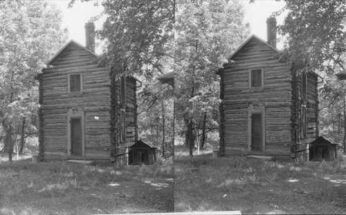 Two-Story log house. Bailly Town Chicago, Ill