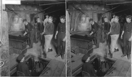 Rolling and shaping bottles of "twister ware" in a New Jersey factory