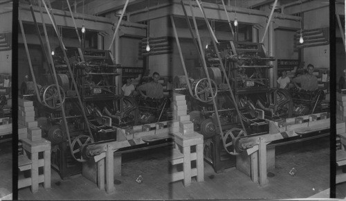 Pneumatic Wrapping Machines for 1 lb. British Export Packages. Quaker Oats Plant, Petersborough, Ont. Can