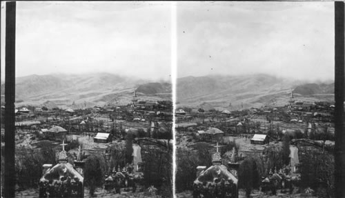 General view of Monre Rouge, from Calvary Hill after the terrible eruption of Aug. 30, 1902. Martinique, F.W.I