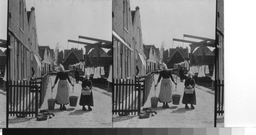 Two little Dutch girls of Volendam, Holland