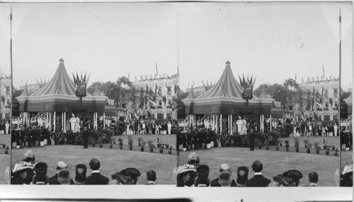 H.R.H. replying to address of Sir Lawrence Jenkins - laying of foundation stone of New Museum. Bombay, India