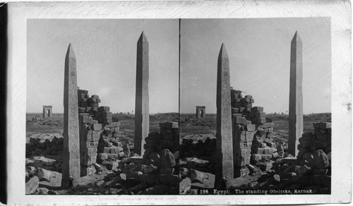 The Standing Obelisks, Karnak. Inscribed in recto: 198 Egypt: The standing Obelisks, Karnak