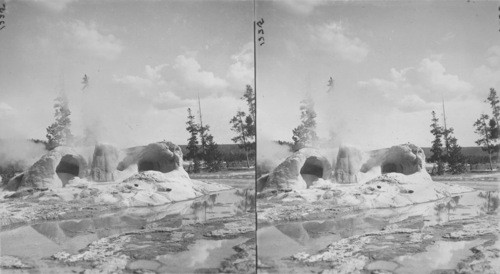 Grotto Geyser Cone After Eruption, Upper Geyser, Yellowstone Park