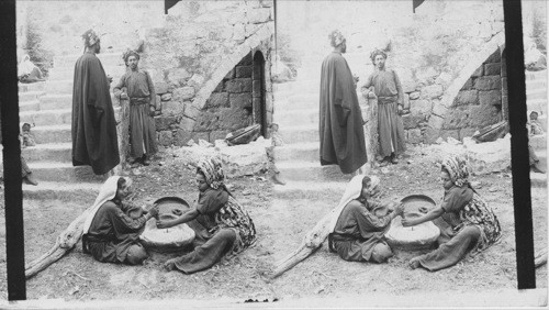 Women grinding at the Mill, village of Bet - Shur-Judea, Palestine