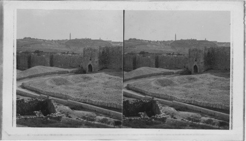 Herods Gate and Mt. of Olives from New Calvary Jerusalem