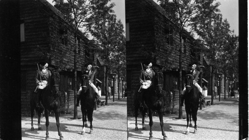 Mounted Guards, Colonial Village, Colonial Village, A Century of Progress, Chicago, Ill