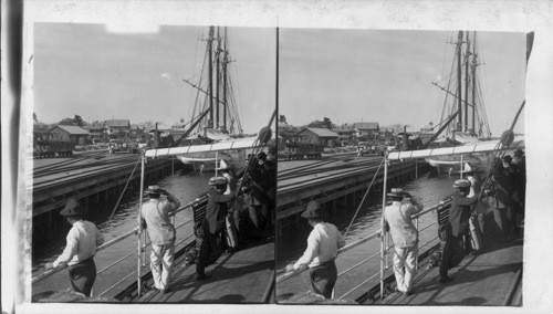 Shipping at the quay, Campeche Bay, Mexico. N. America