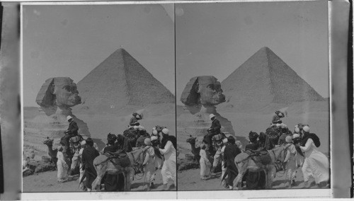 The Sphinx and Great Pyramid of Cheops, Egypt