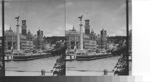 Across the entrance of the harbor to Helsingborg, Sweden