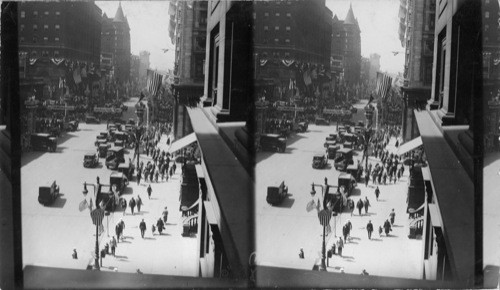 Shriners jam Philadelphia, Pa. during their convention. Looking south on south Broad St. or "Arabian Way"