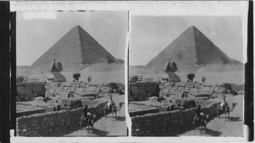 The Temple Ruins, Sphinx, and Pyramid, Gizeh. Egypt