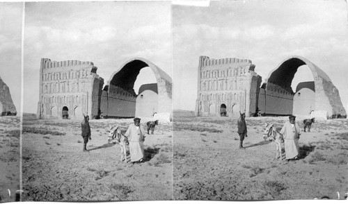 Monumental Ruin of Palace of Parthian King at Ctesiphon, near Bagdad. Mesopotamia