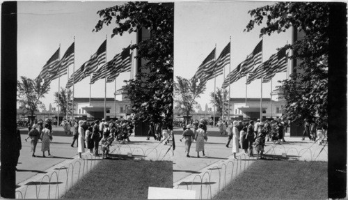 The Circle of Flags, Main Entrance, A Century of Progress, Chicago, Ill., 1933