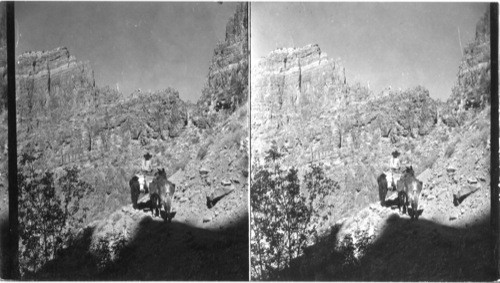 On the way to Hermit Creek Camp - at the end of cathedral stairs looking up to the "Sentry" (the skyline of rock formation)