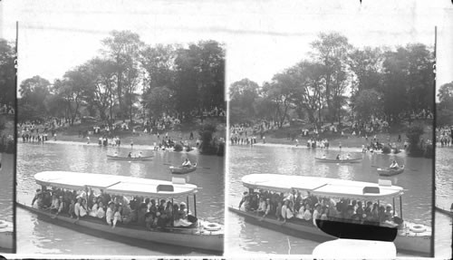 May Day party entering Central Park. New York