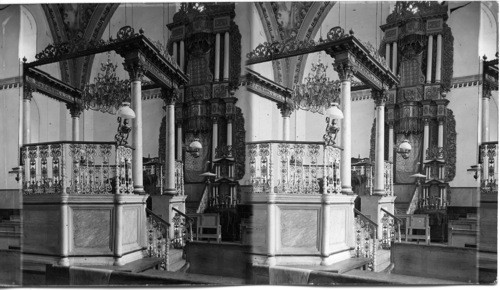 Interior of Jewish Synagogue Jerusalem Palestine