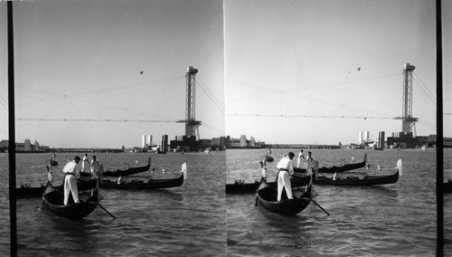 Gondoliers massing on the S. Lagoon, N. from 23rd. St. Pier to the Federal Group