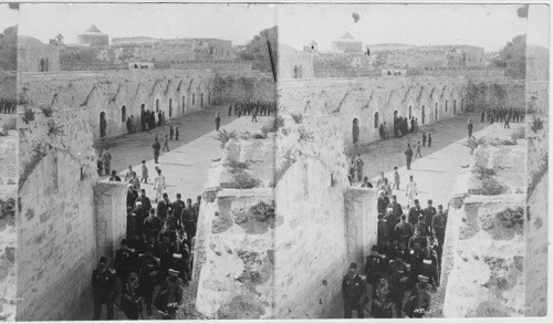 Officers leaving the citadel - Jerusalem. Palestine