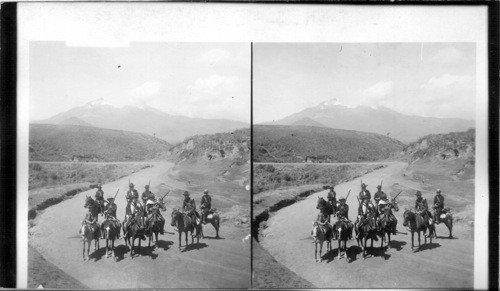 A Squad of State Cavalry on Quito Road During a Little Revolution. Mt. Inca at S.W. Ecuador