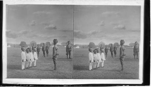 For country and Emperor, youthful native soldiers at drill. India