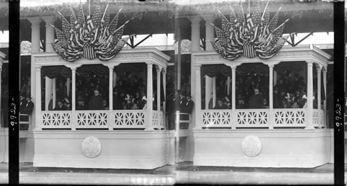 Pres. Roosevelt reviewing passing Troops in the Inaugural Procession. Inauguration of Theodore Roosevelt, Washington, D.C., March 4, 1905