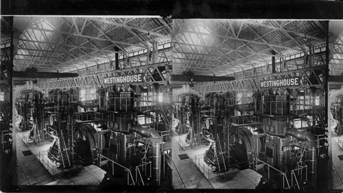 Power Plant of the Exposition - Four (3500 H.P. each) direct connected Carliss engines and Dynamos, Machinery buildings, Louisiana Purchase Exposition