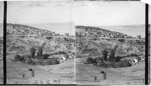 The Bosphorus toward galata and Pera, from Boulgourlow Mt., Turkey