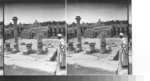 South from the 1st pylon staircase, overlooking the great court, Karnak, Egypt