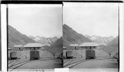 Station in the Andes, Trans-Andean Railway, S.A. (Chile)