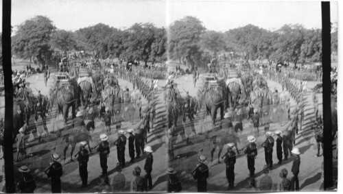 The Great procession passing Mori Gate toward the Durbar Camp, Delhi, India