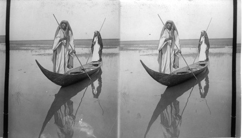 Natives in (Soil?) Boat. Tigris River. Mesopotamia