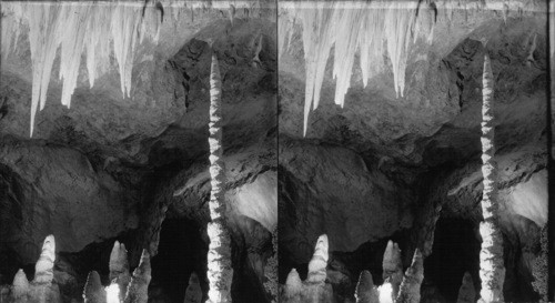 The tallest totem in the totem pole section of the big room,Carlsbad Caverns National Park, New Mexico