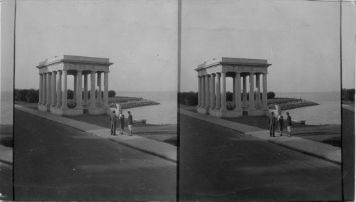 Plymouth Rock (sunset), Outside View of Pavilion Enclosing Rock, Plymouth, Mass